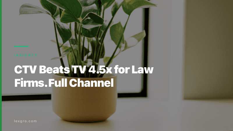 CTV Beats TV 4.5x for Law Firms. Full Channel ROI.
