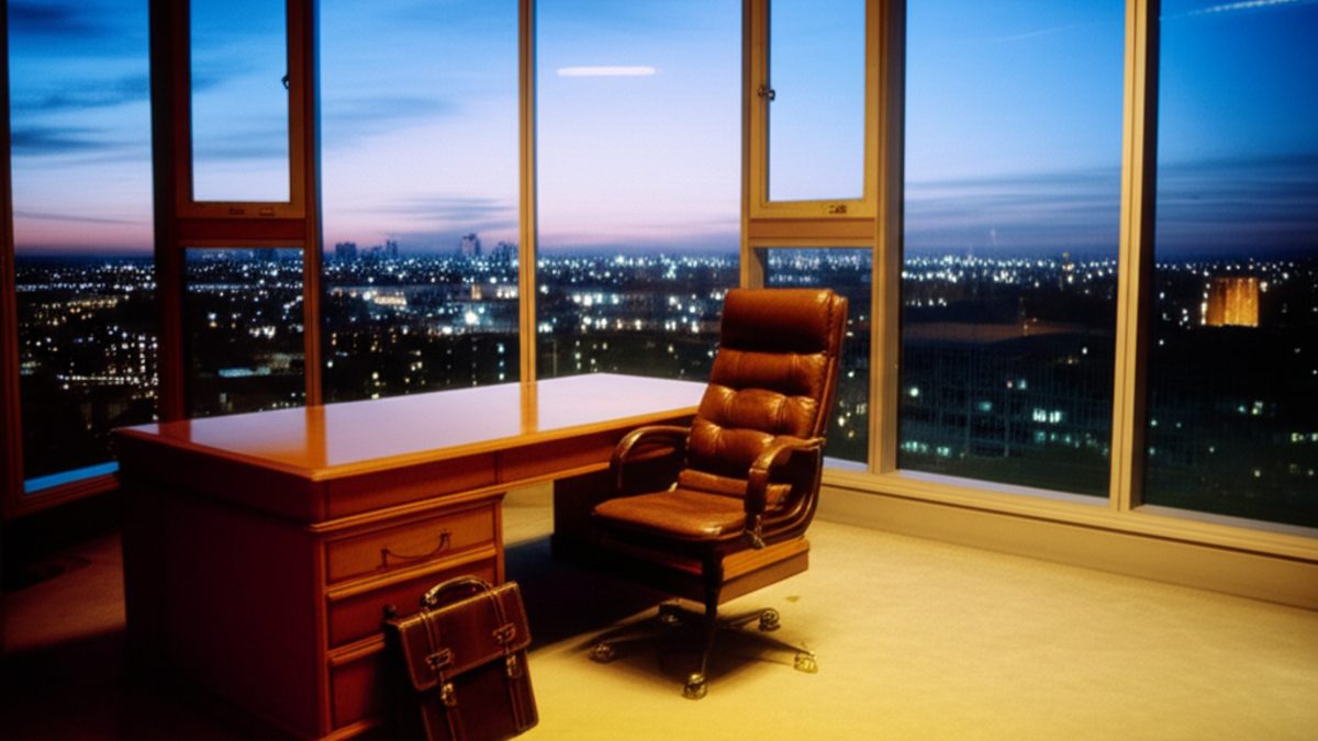 Strategy session workspace with marketing reports and analytics on a polished conference table